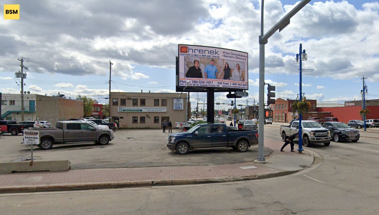 100th Avenue & 100 Street Grande Prairie, AB<br/>(North Facing) Convex Board