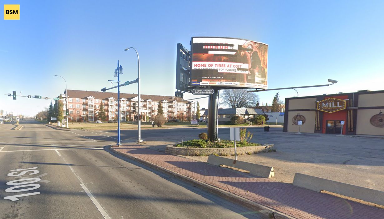 100th Avenue & 100 Street Grande Prairie, AB<br/>(South Facing) Convex Board